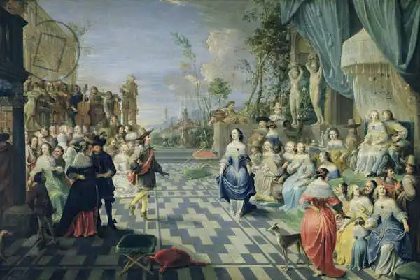 Janssens, Hieronymus: Baile en la terraza de un palacio