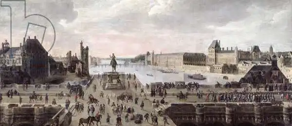 Flemish school (17th century): View of the Pont-Neuf and the River Seine looking downstream