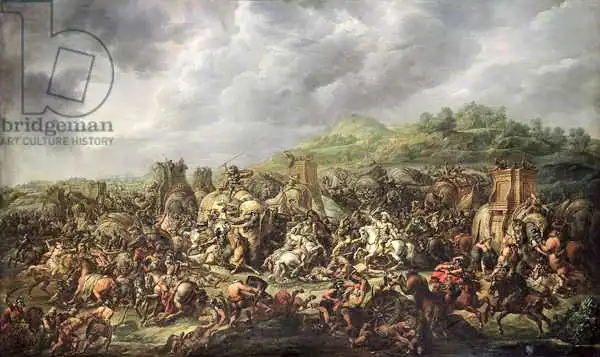 Watteau, Francois Louis Joseph: The Defeat of Porus by Alexander the Great (356-323 BC) 327 BC
