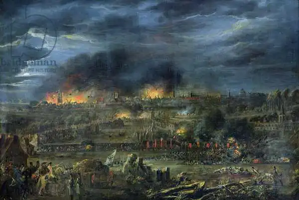 Watteau, Francois Louis Joseph: The Bombardment of Lille in 1792