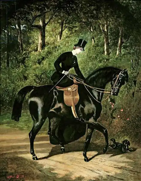 Dedreux, Alfred: The Rider Kipler on her Black Mare