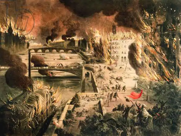 French school (19th century): View of the Fires in Paris during the Commune on the 24th and 25th of May