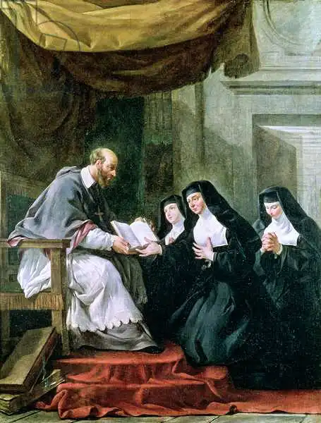 Halle, Noel: St. Francois de Sales (1567-1622) Giving the Rule of the Visitation to St. Jeanne de Chantal (1572-1641)