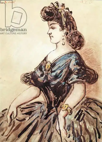 Guys, Constantin: Half length portrait of a woman