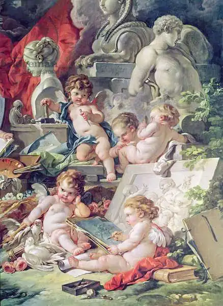 Boucher, Francois: Genius Teaching the Arts, 1761 (detail)
