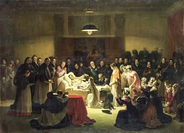 Menjaud, Alexandre: The Last Moments of Charles-Ferdinand of France (1778-1820) in the Administration Room of the Paris Opera House, 14th February 1820