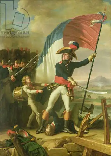 Thevenin, Charles: General Augereau (1757-1816) on the Bridge at the Battle of Arcola on the 15th November 1796