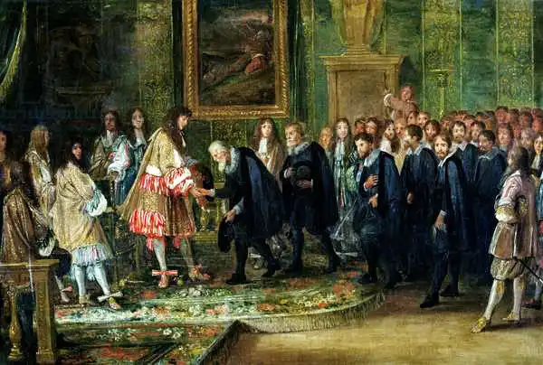 Meulen, Adam Frans van der: The Reception of the Ambassadors of the Thirteen Swiss Cantons by Louis XIV (1638-1715) at the Louvre, 11th November 1663