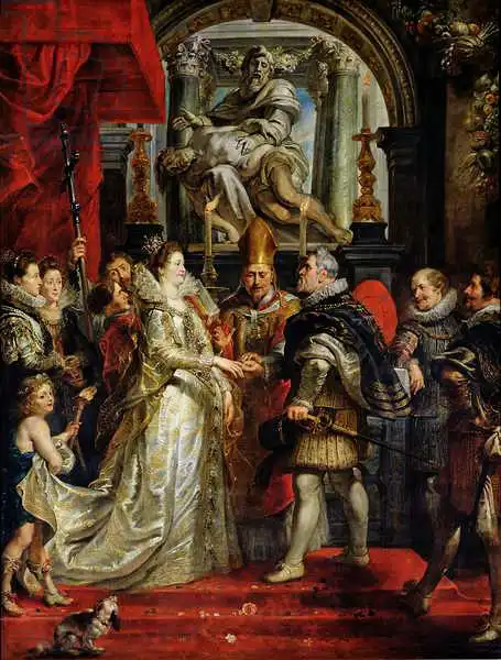 Rubens, Peter Paul: The Proxy Marriage of Marie de Medici (1573-1642) and Henri IV (1573-1642) 5th October 1600, 1621-25