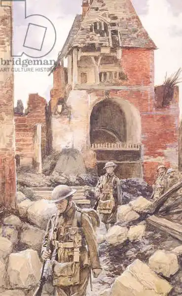 Flameng, Francois: Soldats britanniques dans les ruines de Peronne