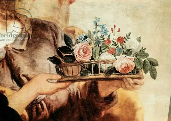 Crayer, Gaspar de: Our Lady of the Rosary, detail of the basket of flowers