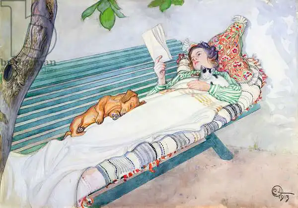 Larsson, Carl: Woman Lying on a Bench