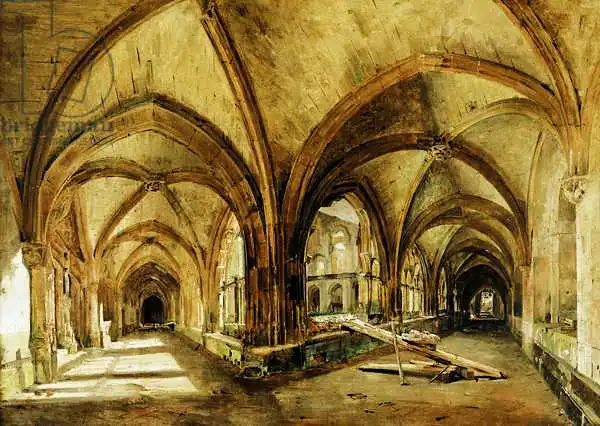 Isabey, Louis Eugene Gabriel: The Cloisters of St. Wandrille, c.1825-30