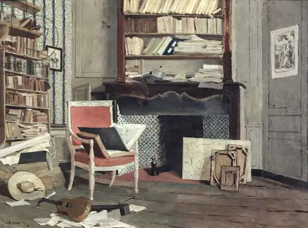 Cazin, Jean Charles: Interior del Estudio del Doctor X