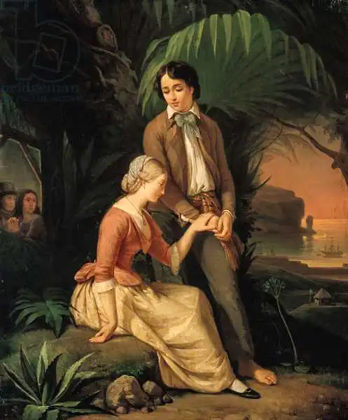 French school (19th century): Paul and Virginie