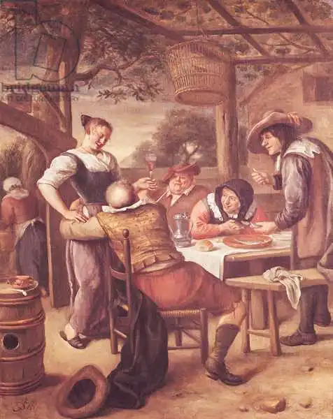 Steen, Jan Havicksz: Joyful Company under a Crib