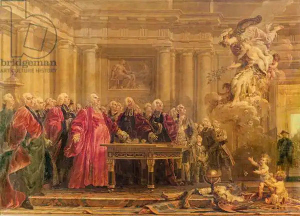 Halle, Noel: The Magistrates of Paris Receiving News of the Peace, 21st June 1763