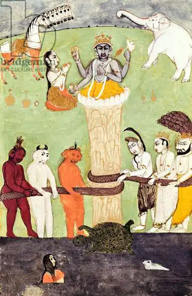 Indian school: Churning of the Sea of Milk, 15th-17th century