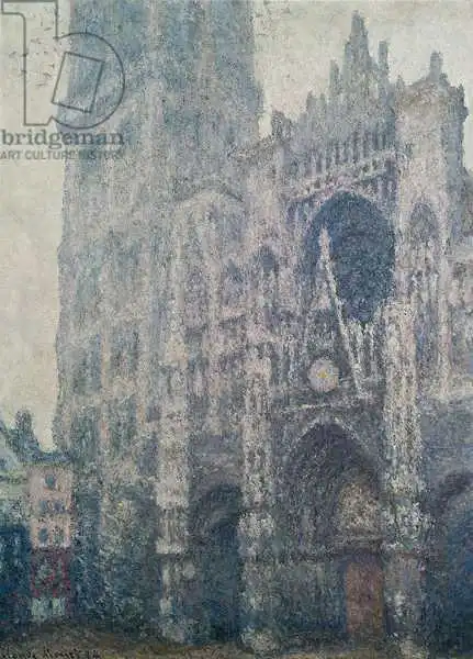 Monet, Claude: Cattedrale di Rouen, portale ovest, tempo grigio
