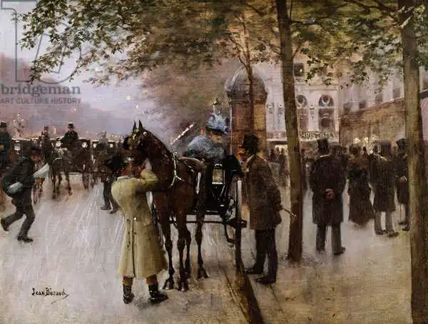 Béraud, Jean: Los bulevares, atardecer frente al Café Napolitain, finales del siglo XIX