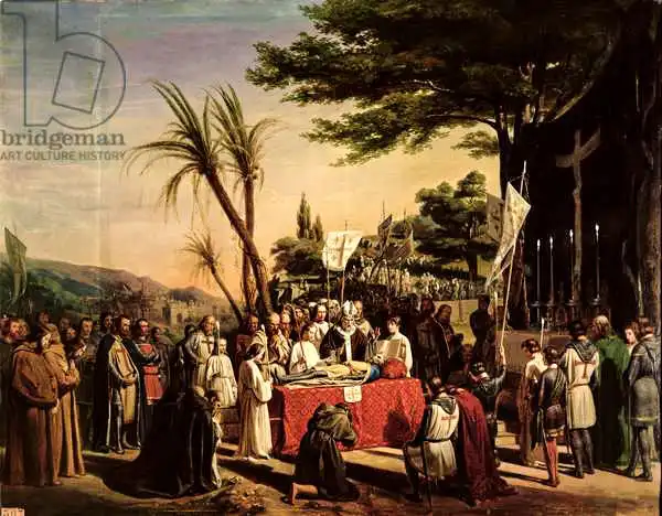 Cibot, Edouard: Funeral of Godfrey of Bouillon (c.1060-1100) in Jerusalem, 23rd July 1100