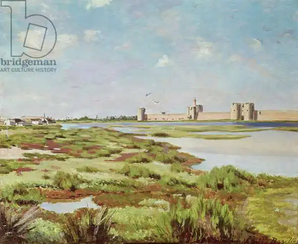 Bazille, Jean Frederic: The City Walls of Aigues-Mortes