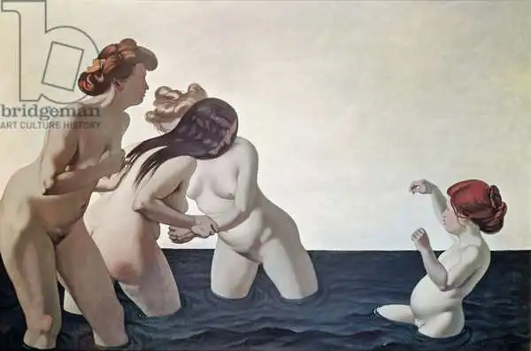 Vallotton, Félix: Three Women and a Young Girl Playing in the Water