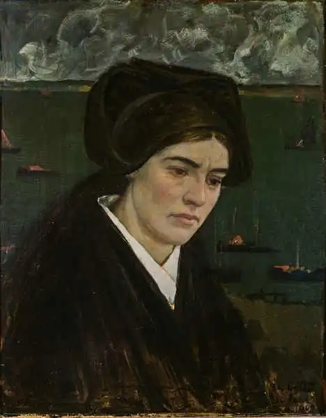 Cottet, Charles: Young Woman at Ile de Sein