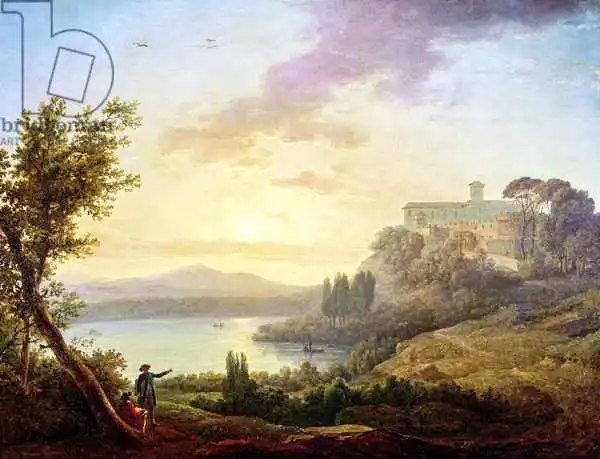Hue, Jean-Francois: Italian Landscape, Setting Sun