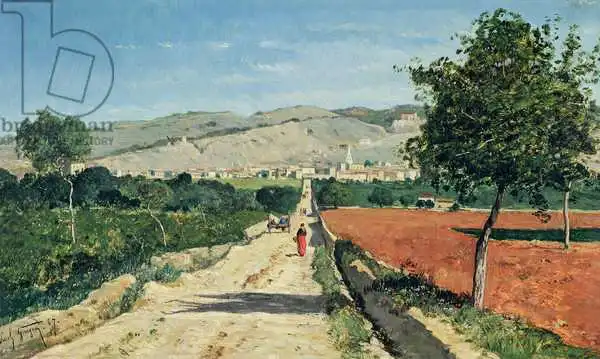 Guigou, Paul Camille: Landscape in Provence. View from Saint-Saturnin-d