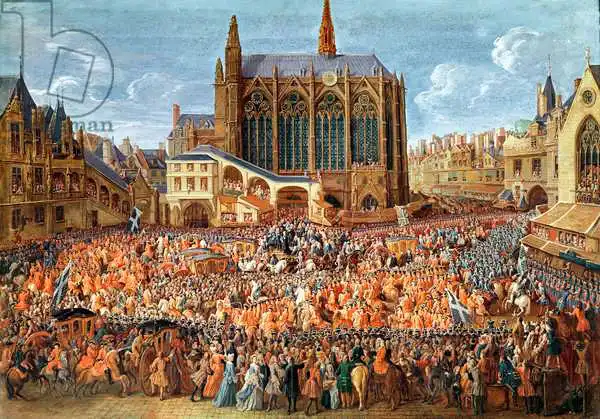 Martin, Pierre-Denis: The Departure of Louis XV (1710-74) from Sainte-Chapelle after the 
