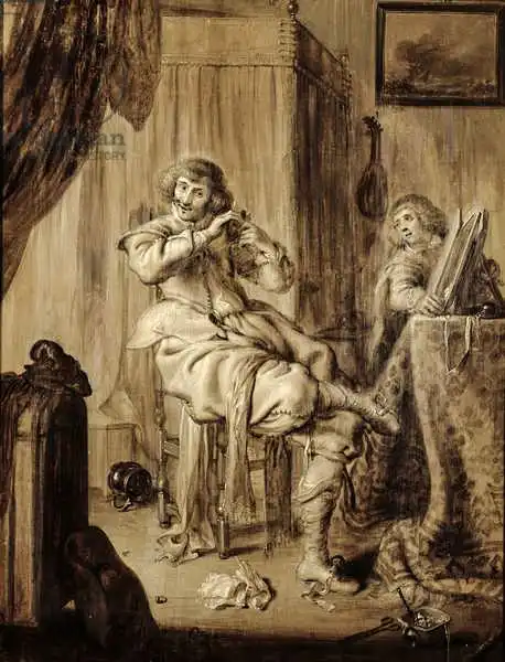 Venne, Adriaen: A Gentleman at his Toilet