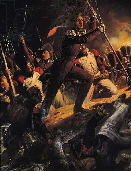 Delaroche, Paul: Charles-Amedee-Albert de Savoie, Prince de Carignan (1798-1849) Leading the Assault at the Siege of the Trocadero, 31st August 1823