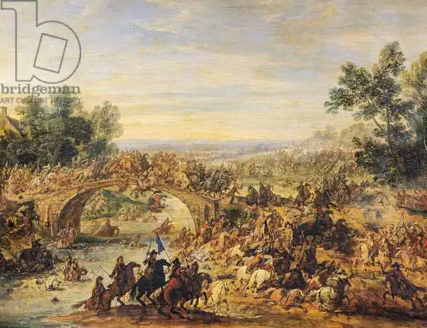 Meulen, Adam Frans van der: Cavalry Battle on a Bridge