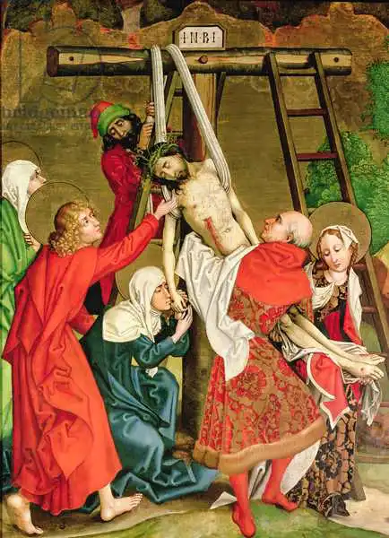 Schongauer, Martin: The Deposition, from the Altarpiece of the Dominicans, c.1470-80