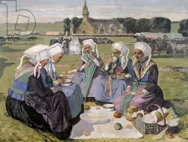 Cottet, Charles: Women of Plougastel at the Pardon of Notre-Dame de la Palud