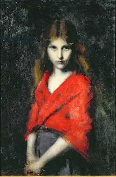 Henner, Jean-Jacques: Portrait of a Young Girl, The Shiverer