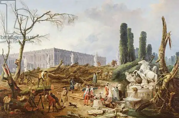 Robert, Hubert: Baumfälle im Garten von Versailles um die Bäder von Apollo, 1775-77