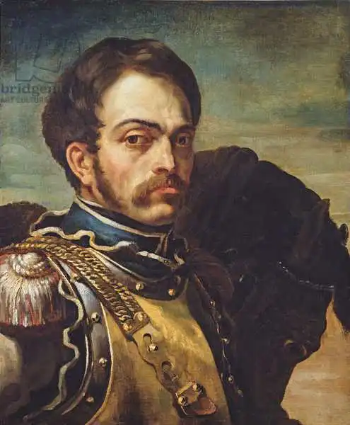 Géricault, Théodore: Carabinier Offizier mit seinem Pferd
