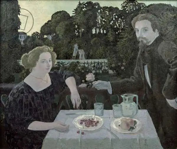 Denis, Maurice: Marthe (1871-1919) and Maurice Denis (1870-1943) at Dusk, or The Dessert in the Garden
