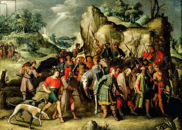 Brueghel, Pieter, the younger: St. Paul Led to Damascus After his Conversion