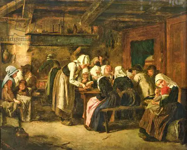 Trayer, Jules: The Crepe Seller on Market Day in Quimperle