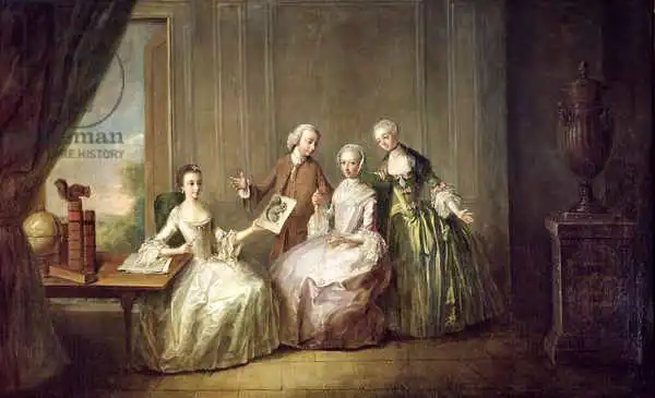 Mercier, Philippe: Family in an Interior with Squirrels, possibly the Burton Family from Eltham, Kent, 1755-60