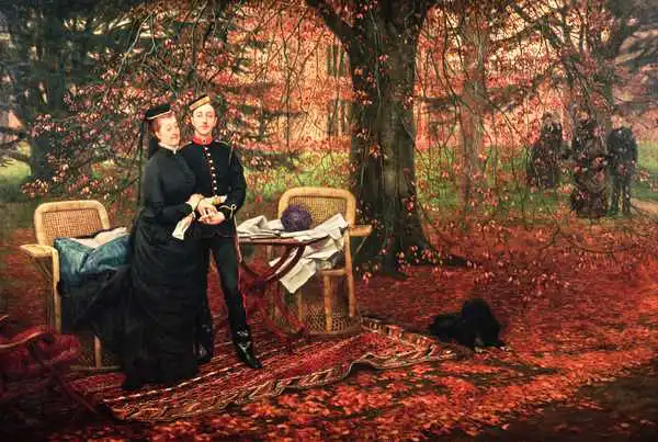Tissot, James Joseph: Empress Eugenie (1826-1920) and Eugene-Louis Napoleon Bonaparte (1856-79) at Camden Place, Chislehurst