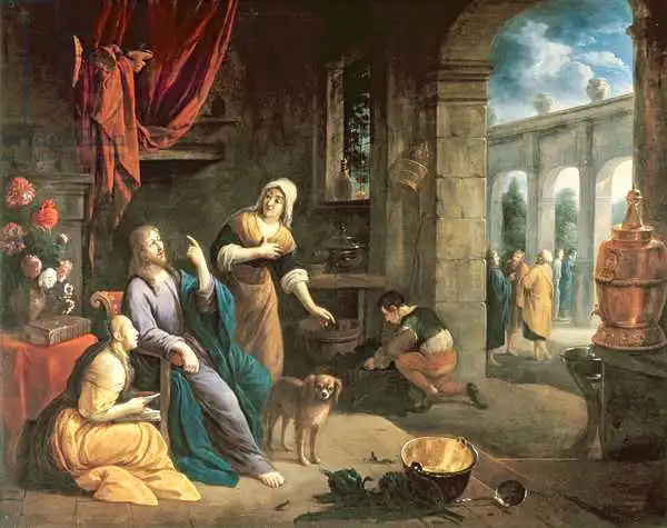 Flemish school (17th century): Jesus at the Home of Martha and Mary