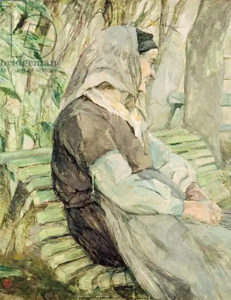 Toulouse-Lautrec, H.: Old Woman Seated on a Bench in Celeyran