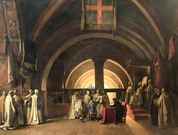 Granet, François-Marius: The Inauguration of Jacques de Molay into the Order of Knights Templar in 1295