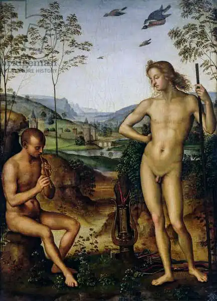 Perugino, Pietro: Apollo and the Shepherd Daphnis?, c.1490-1500