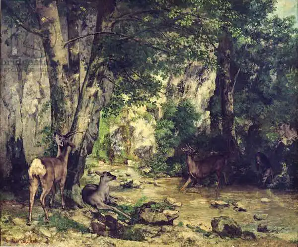 Courbet, Gustave: Return of the Deer to the Stream at Plaisir-Fontaine