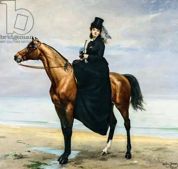 Carolus-Duran, Charles Emile Auguste: Equestrian Portrait of Mademoiselle Croizette